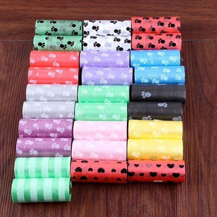 15pcs-roll-pet-trash-bag-dog-poop-bag-printed-pet-garbage-disposable-trash-bag