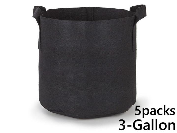 แพ็ค-5-ถุงปลูกต้นไม้แบบผ้า-ขนาด-3แกลลอน-สูง-20ซม-smart-grow-bag-3-gallon-fabric-pot