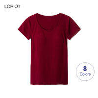 LORIOT เสื้อชั้นในเสื้อยืดสำหรับผู้หญิงยืดได้เสื้อโมดัลเสื้อยืดแขนสั้นลำลองเซ็กซี่เกาหลี SA1002