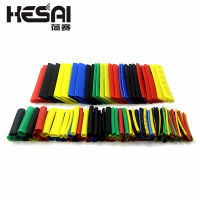 164 ชิ้นท่อหดความร้อน Polyolefin Casing Cable Tube ชุด คละสี-hjgtfjytuert