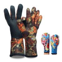 3MM Neoprene Diving Gloves Adult Camouflage Anti slip Swimming Surfing Gloves Warm Fashion Printing Kayak Fishing Gloves 2023