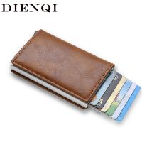 DIENQI Rfid Card Holder Mens Wallets Slim Small Male Leather Wallet Mini Pocket Money Bag Women Walet Valet Carteira Masculina Wallets