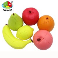 FANXIN IQ Cubes Fruits Shape 3x3 Magic Cube Speed Cubo Weird Twist Puzzle Professional Learning Educational Kid Toys Apple Lemon Brain Teasers