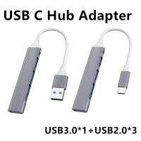 [HOT HAIXWLXKWW 589] USB C Hub 4พอร์ต3.0 Type To Converter Adapter สำหรับ Mac-Book แล็ปท็อปโน้ตบุ๊ค TypeC Portabl