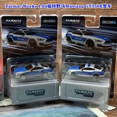 Diecast Alloy 1:64 Ford Mustang GT350R Police Car Model Blue Adult Classic Collection Static Display Gift Ornament