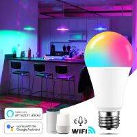 หลอดไฟเสียง Led สำหรับบ้าน Google อลิซโฮเลย์หลอดไฟ220V110V หรี่แสงหลอดไฟ E27แอพ TUYA WIFI บลูทูธห้องนอน