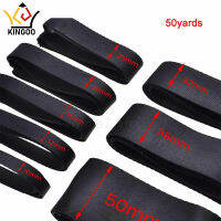 Kingoo 50หลาสีดำไนลอน Webbing กระเป๋าเป้สะพายหลังสายรัดสายคล้องกระเป๋าหัตถกรรมสำหรับ DIY เย็บกระเป๋าเป้สะพายหลังเข็มขัดนิรภัยสัตว์เลี้ยงเชือก