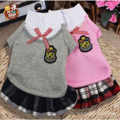 เสื้อผ้าสัตว์เลี้ยง สุนัข Pet clothes หมา แมว ชุดโรงเรียนสัตว์เลี้ยง กระโปรงสัตว์เลี้ยง ราคาถูก พร้อมส่ง