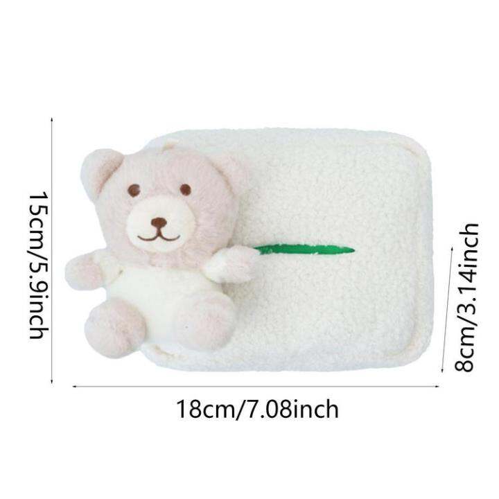 cute-car-tissue-holder-outdoor-camping-napkin-holding-bag-decorative-outdoor-napkin-holding-bag-facial-paper-storage-case-plush-cartoon-animal-toilet-paper-holder-for-bedroom-dressers-intelligent