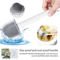 Wall-Mount or Floor-Standing Toilet Brush TPR Silicone Head WC Accessories Household Bathroom Cleaning Tools Quick Drying Holder