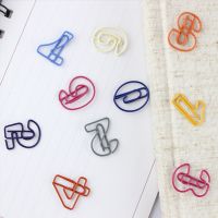 10pcs/pack metal Digital pattern paper clips paper clips Office simple student stationery office storage