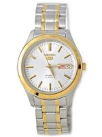 Karnvera Shop Seiko 5 นาฬิกาข้อมือผู้ชาย SNKM48K1 Automatic Two Tone Stainless Steel Case Silver Dial Men Watch