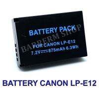 LP-E12 / LPE12 Camera Battery for Canon แบตเตอรี่สำหรับกล้องแคนนอน รหัสแบต LP-E12 / LPE12 Replacement Battery for Canon EOS M100, M50, M10, M2, M, Rebel SL1, 100D, PowerShot SX70 HS, Kiss M, Kiss X7 (Black) BY BARRERM SHOP