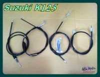 SUZUKI  K125 CABLE SET SPEEDOMETER &amp; FRONT BRAKE &amp; CLUTCH &amp; THROTTLE SET #ชุดสายเซ็ต - สายไมล์ (84 ซม.) เบรคหน้า (125 ซม.) สายคลัช (116 ซม.) สายเร่งชุด (122 ซม.)