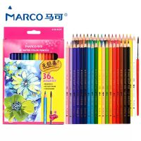 ดินสอสีที่ละลายน้ำได้4120จาก MARCO Marco ตะกั่วสีสำหรับภาพวาดนักเรียน12/24/36สี Sharpenertqpxmo168ดินสอฟรี