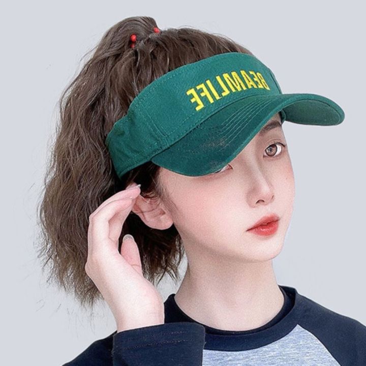 Baseball hat sales with fake ponytail