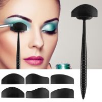 6 In 1 Silicone Glamup Easy Crease Line Kit with Eyeshadow Brush Make Up Crease Line Kit Makeup Eye Applicator Eyeliner Stencil