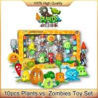 LEXEDWARD 10pcs/set ซิลิโคนนุ่ม ตุ๊กตาโมเดลเต็มตัว ของขวัญวันเกิด Plants vs Zombies Toy ดอกทานตะวันเหยือกถั่วพริก การต่อสู้บนโต๊ะเกม รูปอะนิเมะ