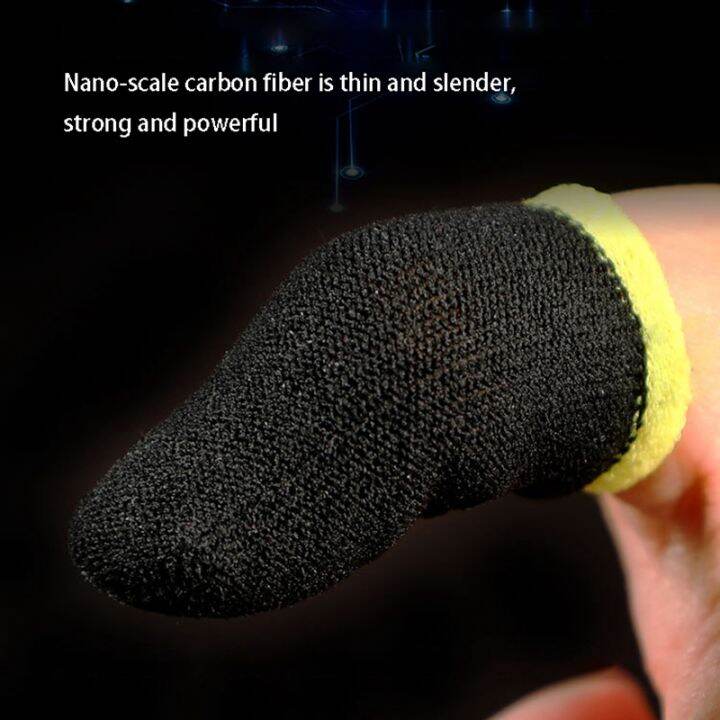 18-pin-carbon-fiber-finger-sleeves-for-pubg-mobile-games-contact-screen-finger-sleeves-black-amp-yellow-12-pcs