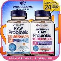 Wholesome Wellness Raw Probiotic 100 Billion CFU 30 Vegetable Capsules โปรไบโอติกออร์แกนิค แท้ 100% นำเข้าจากอเมริกา