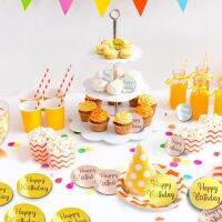 30Pcs Acrylic Cake Disc Mirror Cupcake Toppersfor DIY Cupcake Decoration Party Supplies