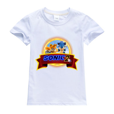 Sonic The Hedgehog ผ้าฝ้าย100% Bottoming เสื้อเด็กผ้าฝ้าย Tshirt เด็ก Tshirt ฤดูร้อนครึ่งแขน Boy S Bottoming เสื้อ