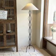 Nordic Vintage Wabi Sabi Fabric Led Floor Lamp Living Room Study Bedroom