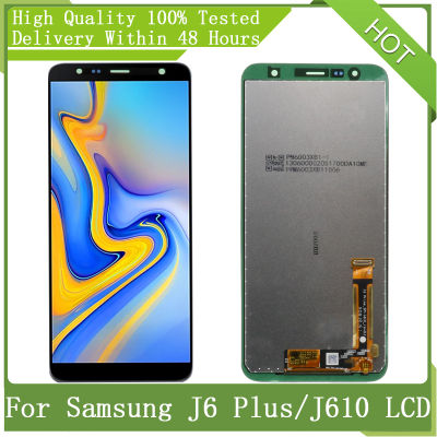For SAMSUNG GALAXY 6.0“ AMOLED J6+ J610 2018 J610F J610FN J6 Plus LCD Touch Display Digitizer Assembly Replacement +Service Pack
