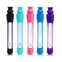 【CC】 Tobacco Glass Pipe Holder Silicone Mouthpiece Sleeve Rod Filter Accessories