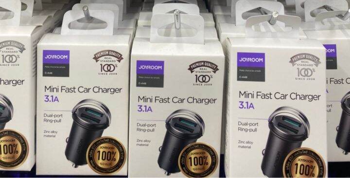 joyroom-c-a48-หัวชาร์จรถ-2-ช่อง-usb-quick-car-charger-2xusb-3-1a