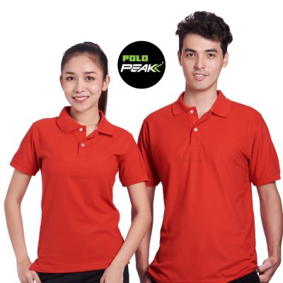 MiinShop เสื้อผู้ชาย เสื้อผ้าผู้ชายเท่ๆ polopeak เสื้อโปโลสีแดง สีล้วน P01-17 เสื้อผู้ชายสไตร์เกาหลี