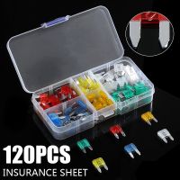 120Pcs/set 5A 10A 15A 20A 25A 30Amp Assorted Mini Fuses Car Caravan Fuse Small Size Circuit Fuse Set Universal Fuses Accessories