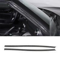 สำหรับ Mazda MX-5 2016-2023 Soft คาร์บอนไฟเบอร์ A-Pillar ภายนอก Trim Strip สติกเกอร์ตกแต่งภายนอก Moulding อุปกรณ์เสริม