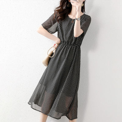 2022 Summer New Products Fashion Leisure Classic Slender Polka Passion Korean Short Sleeve Dress Female Women