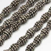 1Strand Tibetan Style Oval Alloy Bead Strands Lead Free &amp; Nickel Free &amp; Cadmium Free Antique Silver 7x5mm Hole: 2mm about 30pcs/strand 8 inch