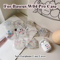 READY STOCK!  For Baseus W04 Pro Case simplicity Blue butterfly pattern for Baseus W04 Pro Casing Soft Earphone Case Cover