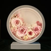 Eternal Flower Table Lamp Gift Box Ornament Light Luxury Bedside Table Lamp for Girlfriend and Girlfriend Wedding Gift