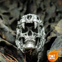 SEUSUK Cool Retro Fashion Mens Ring Indian Jaguar Warrior Skull Punk Jewelry Boutique