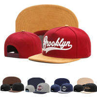 ใหม่ BROOKLYN หนังนิ่มเทียม hip hop สีแดงยืดหยุ่นหมวกผู้ชายและผู้หญิงผู้ใหญ่กลางแจ้งครีมกันแดดเบสบอลหมวก-Zitao