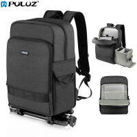 Puluz Outdoor Camera Camera Dual Backpack Laptop กระเป๋าแล็ปท็อป (สีดำ)