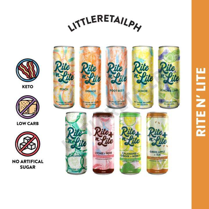 Rite 'n Lite Keto and Low Carb Carbonated Drink (Zero Calories, Sugar