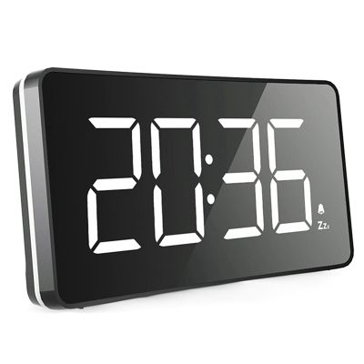 LED Digital Alarm Clock-Mains Powered,No Frills Simple Operation Alarm Clocks,Bedside Alarm,Non Ticking for Bedroom