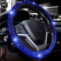 【CW】♝♀❄  14.5-15 Inch Rhinestones Steering Cover with Sparkling Car Breathable Anti-Slip Protector