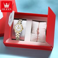 ✿ OLEVS Simple Fashion Ladies Watches Original Quartz Wristwatch Waterproof Stainless Steel Women Watch Elegant Sets Calendar Date