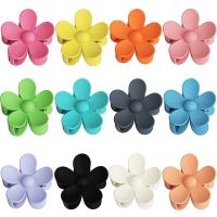 23 New 12 Pieces Flower Claw Clips Large Hair Jaw Clips For Women Girls Thick Hair 12 Colors Matte Big Hair Claw Clips Non Slip Strong