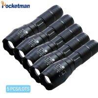 HOT 5 PCS/LOTS High PowerT6 5 Modes Super Bright LED Flashlight Waterproof Zoomable Torch Lights Rechargeable  Flashlights