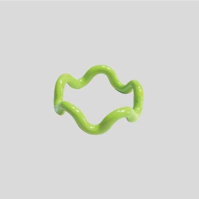 Wavy Ring - Lime Green