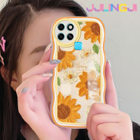 Jjlingji เคสสำหรับ Infinix Smart 6 Plus Smart 6 Plus Smart 7เคสแฟชั่นลายดอกไม้ลวดลายคลื่นเคสมือถือกันกระแทกแบบใสนิ่มเคสโปร่งใสลายกล้องถ่ายรูปเก๋ไก๋ปลอกป้องกันซิลิกาเจล