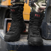 Men Tactical Military Boots Mens Leather SWAT Army Boot Casual Shoes Motorcycle Ankle Combat Boots Black Botas Militares Hombre