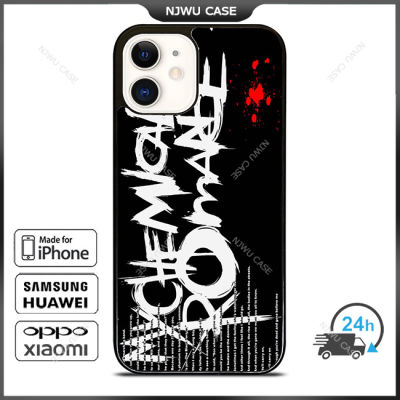 My Chemical Romance Lyric Phone Case for iPhone 14 Pro Max / iPhone 13 Pro Max / iPhone 12 Pro Max / XS Max / Samsung Galaxy Note 10 Plus / S22 Ultra / S21 Plus Anti-fall Protective Case Cover